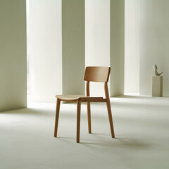 Modern Wood Chair in a Minimalist Interior