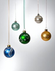 Christmas ornaments in various colors