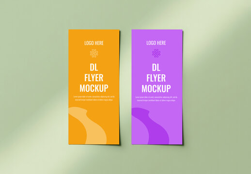 DL Flyer Mockup with Realistic Shadows