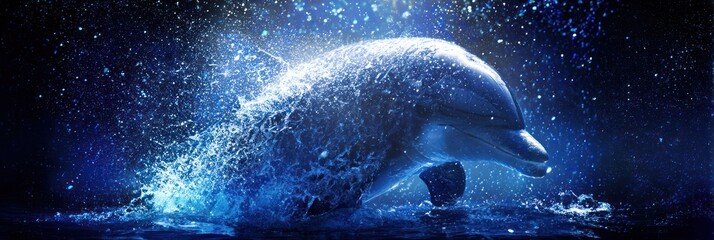 Dolphin leaping underwater