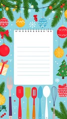 Christmas recipe notepad