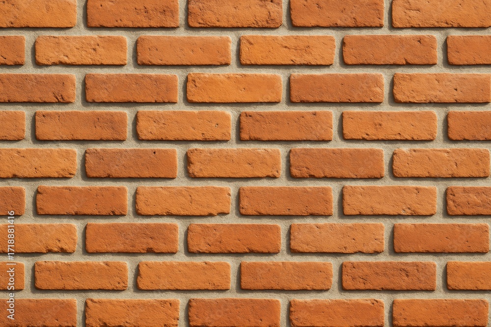 Poster seamless pattern of red brick wall with uniform layout and natural light on textured surface, ideal 