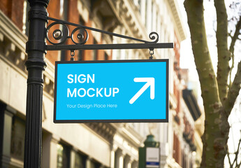 Outdoor Street Sign Mockup