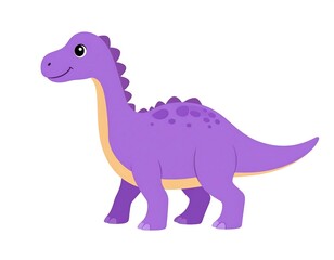 Naklejka premium Cute cartoon purple dinosaur