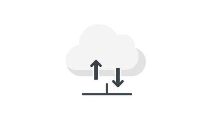 Cloud Data Exchange Icon Representing Seamless Uploading and Downloading for Modern Digital Applications and Data Management Solutions