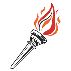 Abstract vector illustration of a flaming torch. Symbol of freedom, victory, leadership, passion, motivation, and achievement. Perfect for sports, awards, and inspirational designs.