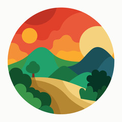 landscape with mountains and trees