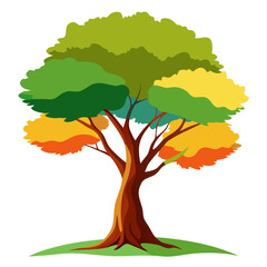 vector illustration of an autumn tree