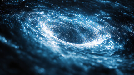 Fototapeta premium Abstract swirling vortex of bright blue light and water creating a cosmic portal effect