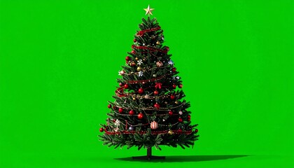 Christmas tree on green screen