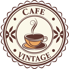 Vintage Coffee Shop Logo with Cup and Steam in Retro Badge Design
