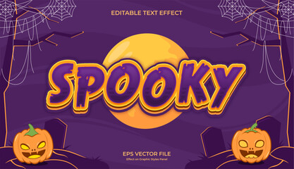Fototapeta na wymiar decorative spooky halloween editable text effect design