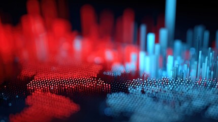 Abstract Data Visualization with Red and Blue Color Gradients