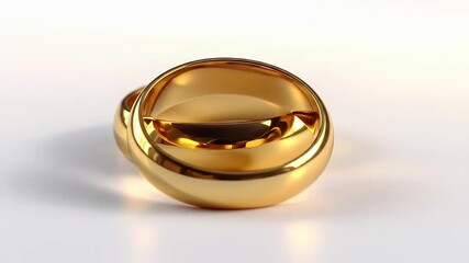 Luxurious golden ring with intricate spherical intertwined design, reflecting light. Symbol of elegance, precious wealth, and fine craftsmanship