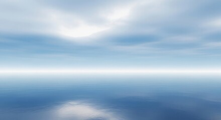 Obraz premium Vast Ocean Under a Cloudy Sky Horizon