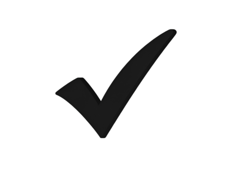  Simple Black Check Mark Icon, Isolated on Transparent Background  - Powered by Adobe