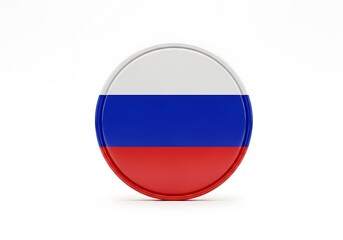 Round russian flag emblem isolated on white background
