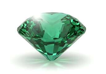 Fototapeta premium Emerald gemstone isolated on white background