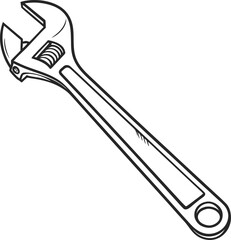 Adjustable Wrench – Hand Tool Illustration