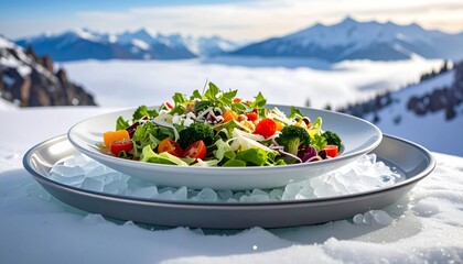 Delicious Mountaintop Salad with a Scenic View.