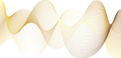 Gold wave line abstract background. High detailed swoosh golden watermark vector pattern. Luxury curves of fiber gradation yellow and orange design texture