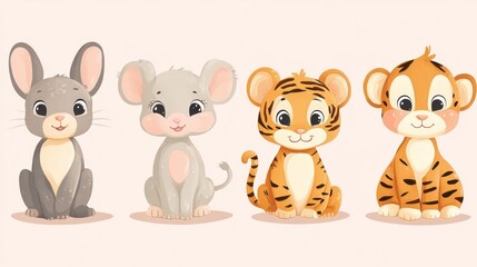 Cute cartoon animals