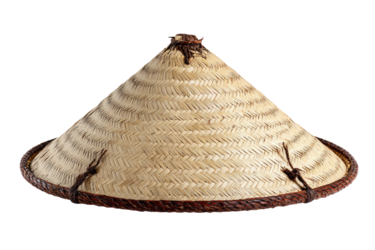 Straw conical hat, light beige, woven