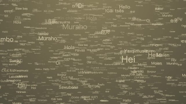 世界の言語で「こんにちは」上昇　ゴールド　全63フレーズ（61言語）バージョン　ループ