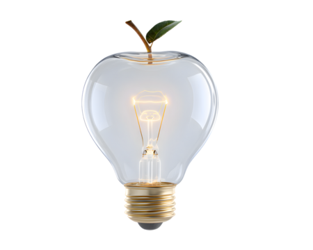 lightbulb apple hybrid creative education idea concept