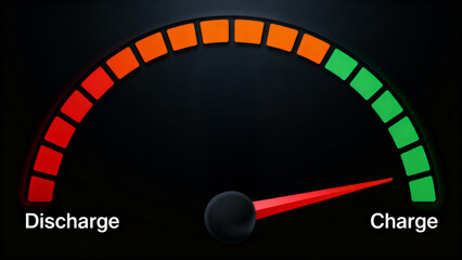 Green charge discharge systems energy meter gauge battery meter showing green charge systems