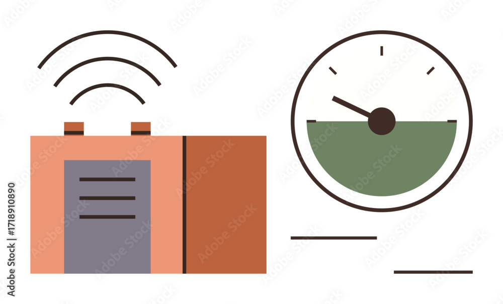 Aufkleber wireless-enabled device emitting signals and paired with an analog gauge for performance tracking. i
