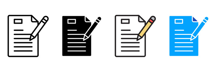 paperwork Icon Set Multiple Style Collection. Document, Folder, Clipboard, Pen, Pencil, Paper, File, Contract, Stamp, Envelope, Calendar, Checklist, Spreadsheet, Archive, Report, Signature, Receipt, I