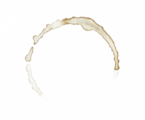 Coffee stains isolated on a transparent background. Royalty high-quality free stock PNG image of Coffee and Tea Stains Left by Cup Bottoms.
