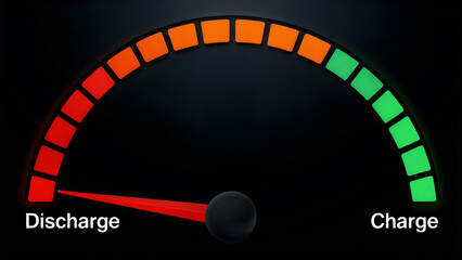 Green charge indicator for freight systems showing discharge to charge levels