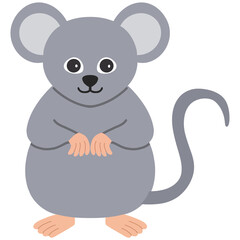 Gray mouse cartoon illustration 