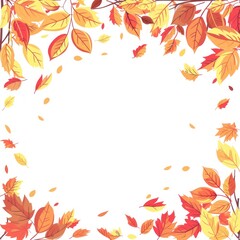 Autumn leaves frame illustration