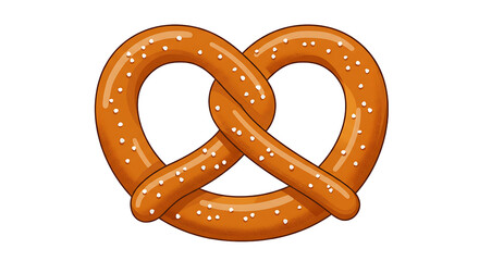 Delicious pretzel isolated on transparent background, a classic baked treat with a unique twisted shape and sprinkled with salt, perfect for snacking