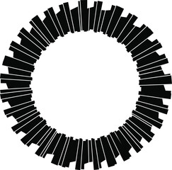 Naklejka premium Abstract black and white circle design vector graphic element editable stock