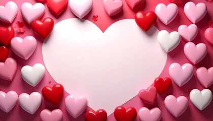 Hearts frame a blank space