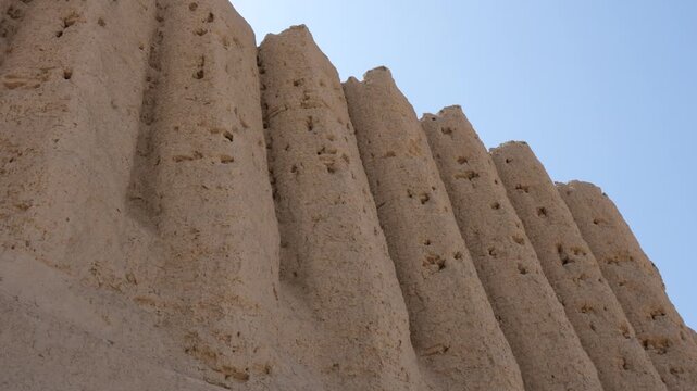 Walls of the Great Kyz Kala, ancient fortress in Merv, Mary, Turkmenistan
