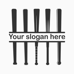 Baseball bat monogram logo, Baseball championship logo design, inspiration, Template, Baseball Logo,
Bold, Playful, Training Logo Design, Sport, Crossed baseball bats, silhouette, Vector illustration,