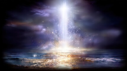 Cosmic Energy Erupts Over Dark Sea