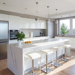modern kitchen interior with kitchen