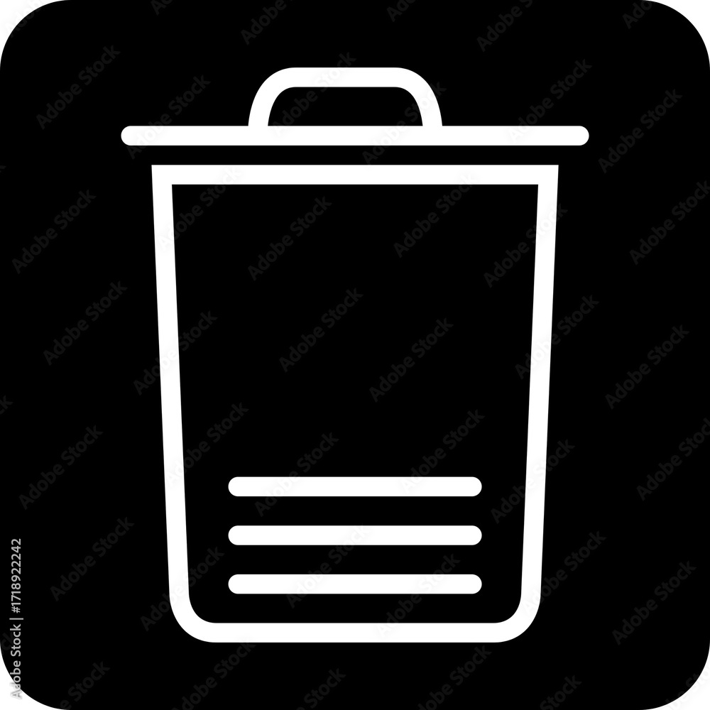 Poster trash can bin icon for delete and dispose actions