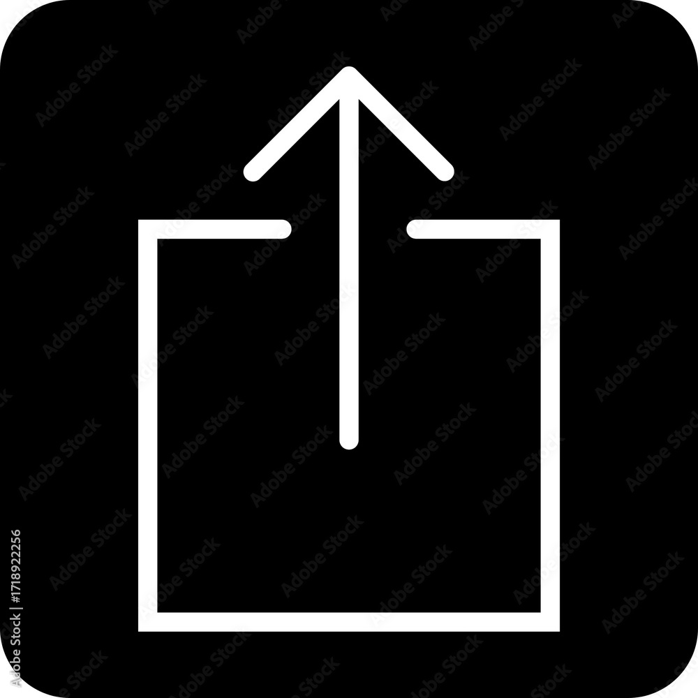 Poster cloud upload icon with arrow for sending files