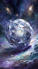 Cosmic Gemstone In Nebula