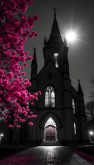 church in the night