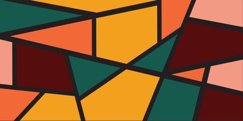 Fototapeta premium Abstract pattern of thick black lines geometric shapes
