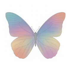 Delicate butterfly with vibrant pastel wings is perfect for adding a touch of whimsy and color to your creative project, bringing a sense of joy