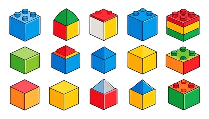 Colorful isometric building blocks
